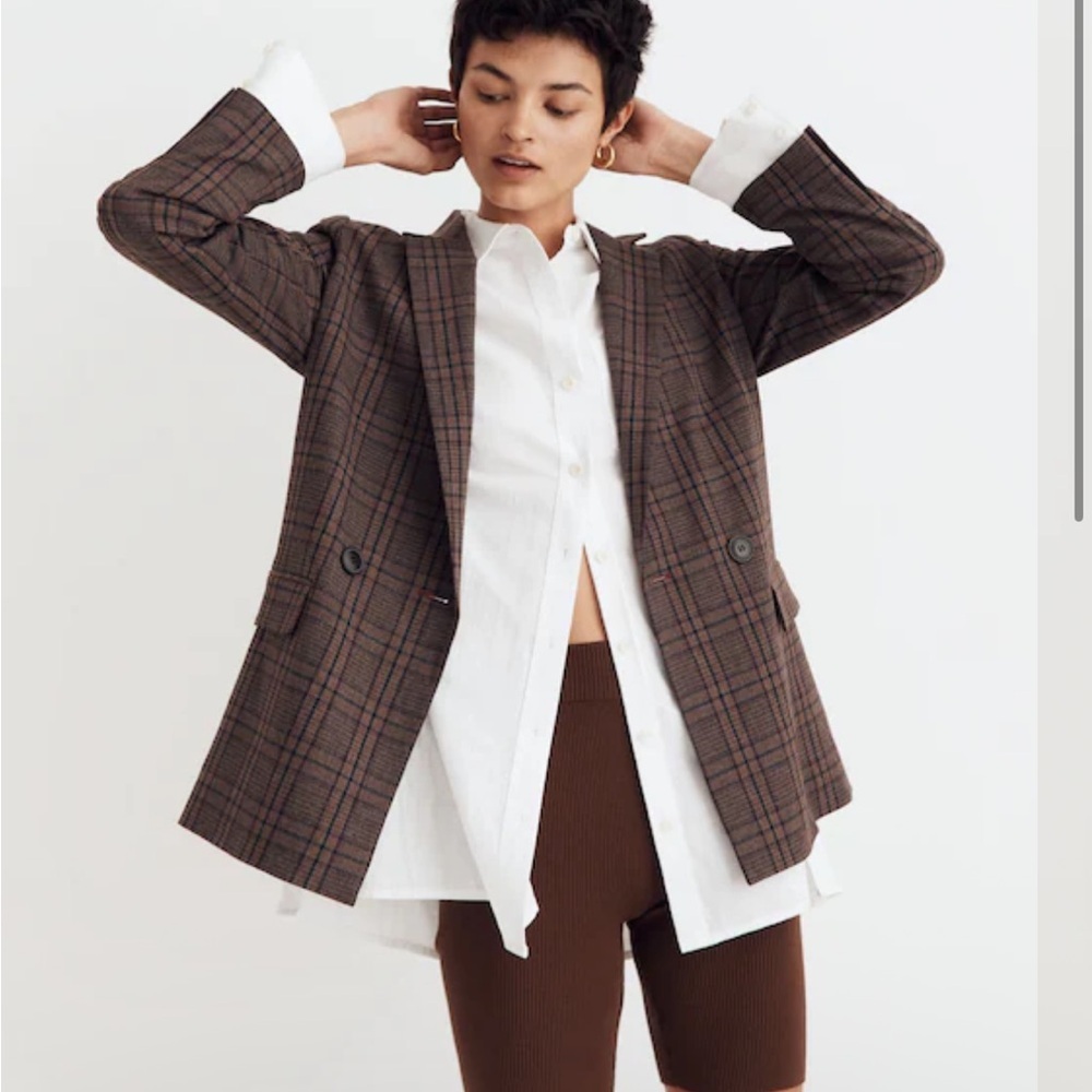 NWT Madewell Caldwell Double-Breasted Blazer Sport Coat in Hedden Plaid 2X